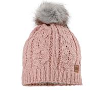 Strickmütze MAXIMO, Jungen, Gr. 51, rosa (altrosa), Strick, Materialmix, Zopfmuster, unifarben, Mützen Strickmütze, mit Zopfstrickmuster und FakeFur Bommel (78701001-51)