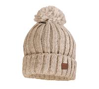 Strickmütze MAXIMO, Jungen, Gr. 55/57, braun (camelmeliert), Grobstrick, Materialmix, unifarben, Mützen Strickmütze, Wollanteil, gefüttert, Bommel (63782523-55) camelmeliert