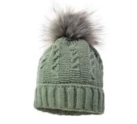 Strickmütze MAXIMO, Mädchen, Gr. 51, grün, Strick, Materialmix, unifarben, Mützen Strickmütze, angenehmer Materialmix, gefüttert, Bommel, breiter Umschlag (29730359-51) grün