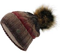 Strickmütze mit Bommel in 3 Farben braun, Einheitsgröße