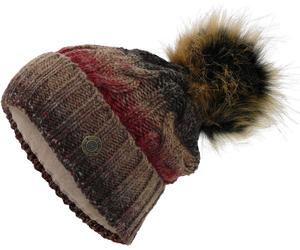 Strickmütze mit Bommel in 3 Farben braun, Einheitsgröße