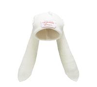 Strickmütze mit niedlichen Hasenohren - Lustige Mütze mit langen Ohren, flauschige Wintermütze, warme Strick-Hasenmütze, Häkel-Schädelmütze für draußen, lässige Mütze