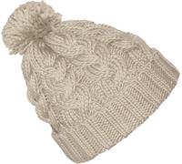 Strickmütze mit Zopfmuster in 6 Farben mit Bommel beige, Einheitsgröße