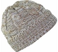 Strickmütze mit Zopfmuster melange braun, Einheitsgröße