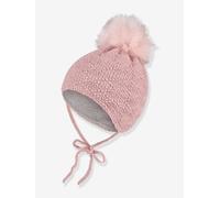 Strickmütze Pompon Struktur Mädchen Sterntaler pudrig rosa Gr. 49 cm