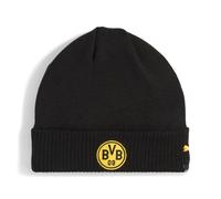 Strickmütze PUMA "BVB ESS BEANIE", Damen, schwarz (puma schwarz, faster gelb), Polyacryl, unifarben, Mützen Strickmütze, unifarbenes Design, One Size (98686465-0) puma schwarz, faster gelb