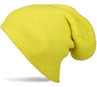 Strickmütze STYLEBREAKER "Feinstrick Beanie doppelt gestrickt", Damen, gelb, Obermaterial: 100% Polyacryl PAN., Modisch, Mützen Strickmütze (67675958-0) gelb