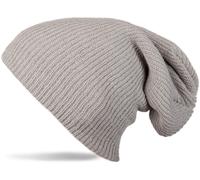 Strickmütze STYLEBREAKER "Feinstrick Beanie doppelt gestrickt", Damen, grau (hellgrau), Obermaterial: 100% Polyacryl PAN., Modisch, Mützen Strickmütze (11061926-0) hellgrau