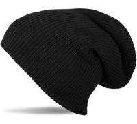 Strickmütze STYLEBREAKER "Feinstrick Beanie doppelt gestrickt", Damen, schwarz, Obermaterial: 100% Polyacryl PAN., Modisch, Mützen Strickmütze (19138660-0) schwarz