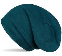 Strickmütze STYLEBREAKER "Feinstrick Beanie Meliert", Damen, blau (petrol), Obermaterial: 50% Viskose CV. 50% Polyester PES., Modisch, Mützen Strickmütze (38894010-0) petrol