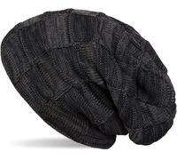 Strickmütze STYLEBREAKER "Feinstrick Beanie mit Karo Strick", Damen, blau (midnight, blau, dunkelblau), 100% Viskose CV., Modisch, Mützen Strickmütze (45303228-0) midnight, blau, dunkelblau