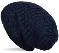 Strickmütze STYLEBREAKER "Grobstrick Beanie Mütze", Damen, blau (midnight, blau, dunkelblau), Obermaterial: 10% Viskose CV. 80% Polyacryl PAN. 10% Wolle WO., Modisch, Mützen Strickmütze (14000418-0) m