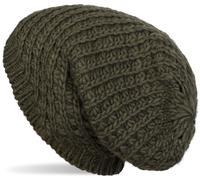 Strickmütze STYLEBREAKER "Grobstrick Beanie Mütze", Damen, grün (oliv), Obermaterial: 10% Viskose CV. 80% Polyacryl PAN. 10% Wolle WO., Modisch, Mützen Strickmütze (41359118-0) oliv
