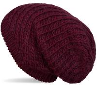 Strickmütze STYLEBREAKER "Grobstrick Beanie Mütze", Damen, rot (bordeaux, rot), Obermaterial: 10% Viskose CV. 80% Polyacryl PAN. 10% Wolle WO., Modisch, Mützen Strickmütze (36421838-0) bordeaux, rot