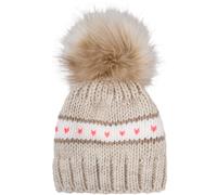 Strickmütze STYLEBREAKER "Kinder Strick Bommelmütze Herzmuster", Jungen, beige, Modisch, Mützen Strickmütze (17598928-0) beige