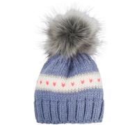 Strickmütze STYLEBREAKER "Kinder Strick Bommelmütze Herzmuster", Jungen, blau, Modisch, Mützen Strickmütze (85879307-0) blau