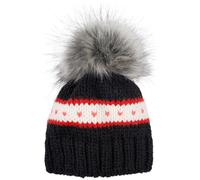 Strickmütze STYLEBREAKER "Kinder Strick Bommelmütze Herzmuster", Jungen, schwarz, Modisch, Mützen Strickmütze (79871813-0) schwarz