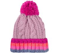 Strickmütze STYLEBREAKER "Kinder Strick Bommelmütze Zopfmuster", Jungen, rosa (mauve, pink), 6% Nylon NY. 81% Polyacryl PAN. 9% Polyamid PA. 4% Wolle WO., Modisch, Mützen Strickmütze (81541307-0) mauv