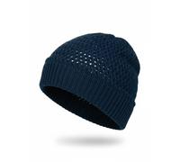 Strickmütze STYLEBREAKER "Strick Beanie Mütze mit Loch Muster", Damen, blau (dunkelblau), Obermaterial: 100% Viskose CV., Modisch, Mützen Strickmütze (92015536-0) dunkelblau