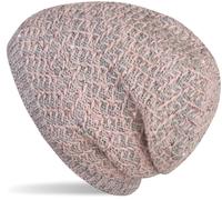 Strickmütze STYLEBREAKER "Strick Beanie Mütze mit Pailletten", Damen, rosa (rose, grau), 85% Polyacryl PAN. 15% Polyamid PA., Modisch, Mützen Strickmütze (28539025-0) rose, grau
