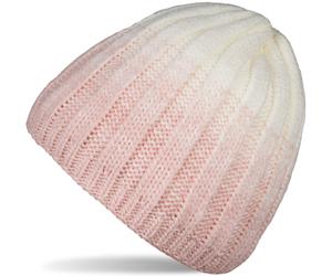 Strickmütze STYLEBREAKER "Strickmütze Farbverlauf mit Thermo-Fleece", Damen, rosa (rose, creme), 84% Polyacryl PAN. 9% Polyamid PA. 7% Polyester PES., Modisch, Mützen Strickmütze (42950217-0) rose, cr