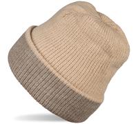 Strickmütze STYLEBREAKER "Wende Feinstrick Beanie doppelt gestrickt", Damen, beige (beige, taupe), Obermaterial: 80% Viskose CV. 20% Polyacryl PAN., Modisch, Mützen Strickmütze (74284810-0) beige, tau