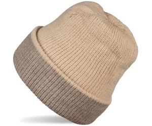 Strickmütze STYLEBREAKER "Wende Feinstrick Beanie doppelt gestrickt", Damen, beige (beige, taupe), Obermaterial: 80% Viskose CV. 20% Polyacryl PAN., Modisch, Mützen Strickmütze (74284810-0) beige, tau