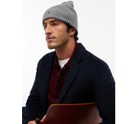 Strickmütze TOMMY HILFIGER "TH FLAG PIMA COTTON BEANIE", Damen, grau (medium grau heather), Baumwollmischung, Mützen Strickmütze, Beanie mit Logostickerei, mit Kaschmiranteil Unisex (33918600-0) mediu