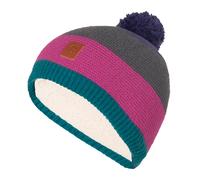 Strickmütze TROLLKIDS "KIDS GRYLLEFJORD BOBBLE CAP", Jungen, Gr. 2 (48/52), midnight petrol, schwarz pink, anthrazit, Strick, Materialmix, Mützen Strickmütze (23440007-2) midnight petrol, schwarz pink