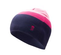 Strickmütze TROLLKIDS "KIDS NORDLAND CAP", Jungen, Gr. 2 (48/52), rosa (deep violet, schwarz pink), Obermaterial: 95% Polyacryl, 5% Elasthan, Mützen Strickmütze, für Kinder und Jugendliche, weiches Ma