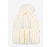 Strickmütze Zopfmuster Pompon Mädchen Sterntaler wollweiß Gr. 51 cm