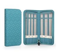 Stricknadeln Set 20 cm mit Stricknadel Aufbewahrung Organizer, Aeelike Edelstahl Nadelspiel Set mit Größen, 2,0mm - 5,0mm Metall Doppelspitz Knitting Needles, 28 Stück/7 Paar Stricknadelset für Socken