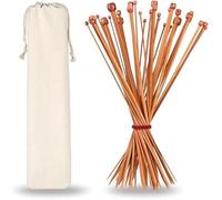 Stricknadeln Set für Anfänger und Profis - Stricknadel Set - Nadelspiel aus Bambus - 36 Stricknadeln Socken - Knitting Needles Set - Mit Tasche - Versch. Größen