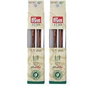 Stricknadelspitzen PRYM Natural 5,50 mm farbig 12,8 cm 223327 (Packung mit 2)