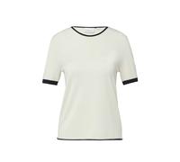 Strickpullover COMMA, Damen, Gr. 36, ecru, Strick, Obermaterial: 85% Viskose, 15% Polyester, unifarben mit Farbeinsatz, normal hüftbedeckend, Rundhals, Pullover Strickpullover, halbarm, mit farblich a