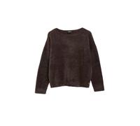 Strickpullover S.OLIVER BLACK LABEL, Damen, Gr. 42, braun (chocolate), Grobstrick, Obermaterial: 74% Polyamid, 16% Viskose, 10% Polyester, unifarben, hüftlang, U-Boot-Ausschnitt, Pullover Strickpullov