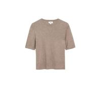 Rundhalspullover S.OLIVER, Damen, Gr. 42, braun (taupe), Strick, Obermaterial: 72% Viskose, 28% Polyester, meliert, normal hüftbedeckend, Rundhals, Flachstrickbündchen, Pullover Rundhalspullover, Halb