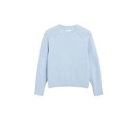Strickpullover S.OLIVER, Damen, Gr. 44, blau haze, Strick, Obermaterial: 66% Baumwolle, 32% Polyester, 2% Elasthan, unifarben, normal hüftbedeckend, Rundhals, Flachstrickbündchen, Pullover Strickpullo