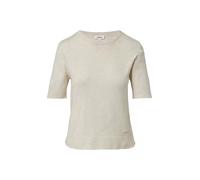 Kurzärmeliger Strickpullover mit Rippbündchen im Slim Fit 46 Beige 2168717.81W9.46