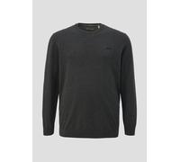 s.Oliver Herren Baumwollpullover 2148210 mit Logo-Stickerei Grau 4XL
