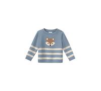Flauschiger Strickpulli mit plüschigem Frontdetail 86 blau|mehrfarbig 2184301.5030.86