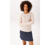 Strickpullover ANISTON CASUAL, Damen, Gr. 34, beige (sand), Feinstrick, Obermaterial: 74% Polyacryl, 23% Polyester, 3% Elasthan, unifarben, figurumspielend hüftlang, Rundhals, Rippstrickbündchen, Pull