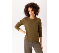 Strickpullover ANISTON CASUAL, Damen, Gr. 34, grün (moosgrün), Feinstrick, Obermaterial: 74% Polyacryl, 23% Polyester, 3% Elasthan, unifarben, figurumspielend hüftlang, Rundhals, Rippstrickbündchen, P
