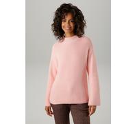 Strickpullover ANISTON CASUAL, Damen, Gr. 34, rosa (rosé), Strick, Obermaterial: 50% Viskose, 26% Polyamid, 24% Polyester, unifarben, casual, lässig geschnitten hüftlang, Langarm Strickkante mit Schli