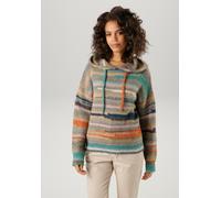 Strickpullover ANISTON CASUAL, Damen, Gr. 36, bunt (grau, aqua, apricot, rost, marine, jade, braun, moosgrün, wollweiß), Strick, Obermaterial: 73% Polyacryl, 27% Polyester, Strukturmuster, gemustert, 