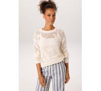Strickpullover ANISTON CASUAL, Damen, Gr. 38, beige (hellbeige), Strick, Obermaterial: 100% Baumwolle, unifarben, lässig geschnitten hüftlang, Rundhals, Rippstrickbündchen, Pullover Strickpullover, im