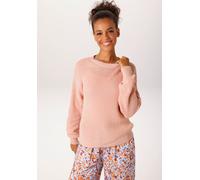 Strickpullover ANISTON CASUAL, Damen, Gr. 38, rosa (rosé), Strick, Obermaterial: 100% Baumwolle, unifarben, oversize hüftlang, Rundhals, Rippstrickbündchen, Pullover Strickpullover, in trendiger Farbp