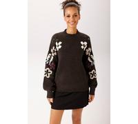 Strickpullover ANISTON CASUAL, Damen, Gr. 42, braun, beige, sand, grün, bordeaux, türkis, marine, Strick, Obermaterial: 78% Polyester, 10% Polyacryl, 8% Wolle, 4% Elasthan, bestickt, geblümt, figurums