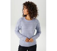 Strickpullover ANISTON CASUAL, Damen, Gr. 42, lila (flieder), Strick, Obermaterial: 70% Polyacryl, 30% Polyester, meliert, unifarben, lässig geschnitten hüftlang, Rundhals, Rippstrickbündchen, Pullove