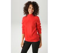 Strickpullover ANISTON CASUAL, Damen, Gr. 46, rot, Strick, Obermaterial: 50% Viskose, 26% Polyamid, 24% Polyester, Rautenmuster, unifarben, oversize hüftlang, Rippstrickbündchen, Pullover Strickpullov